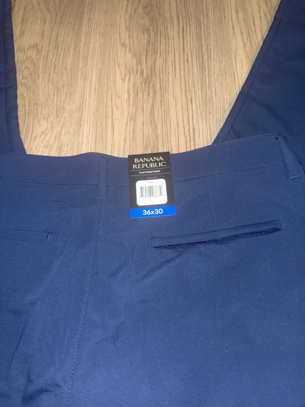 NWT Banana Republic Performance Flat Front Dress Pants Blue Stretch 36x30 Men's